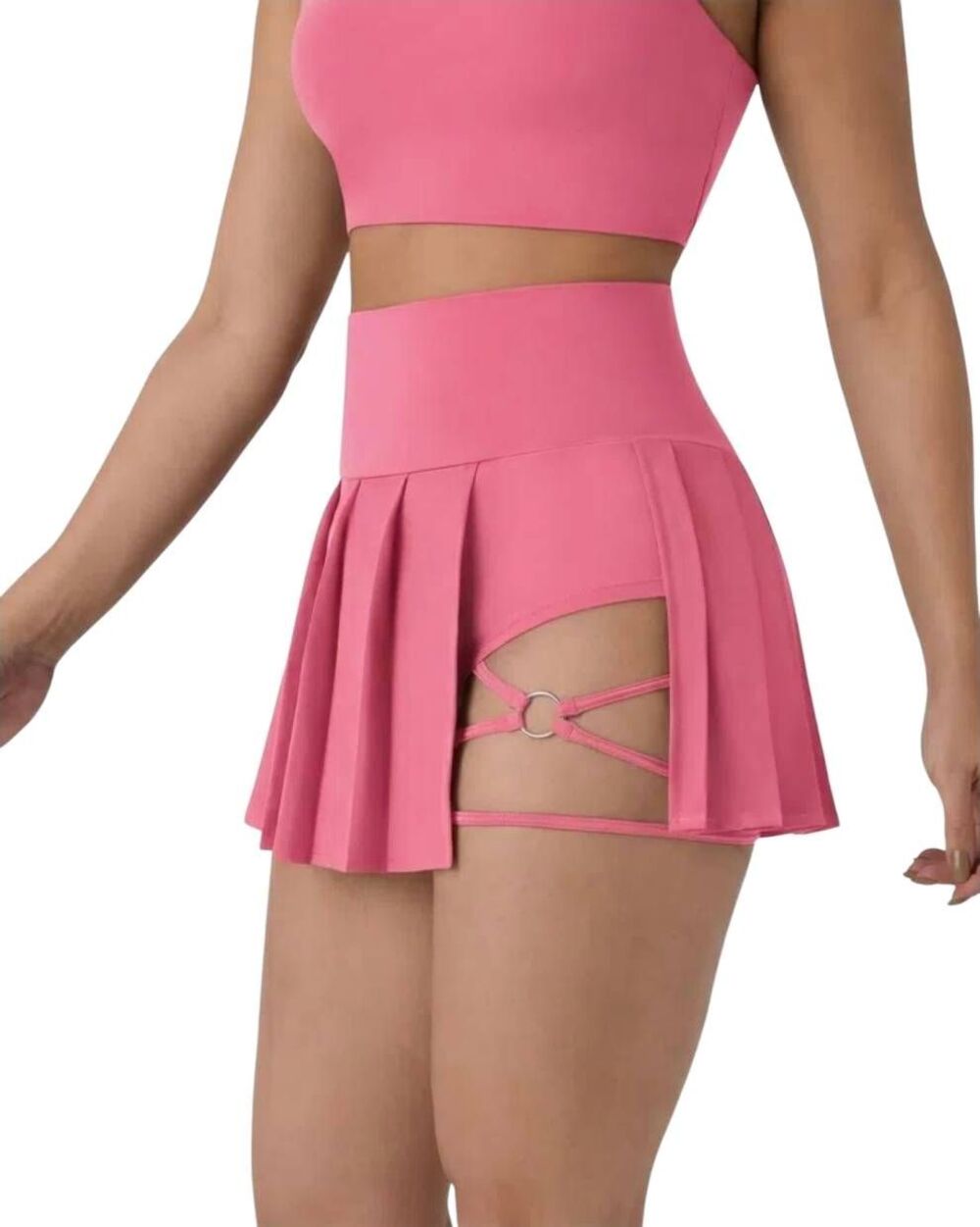 Halara Breezeful High Waisted 2-in-1 Pleated Tennis Skirt Pink Lemonade XS NWT